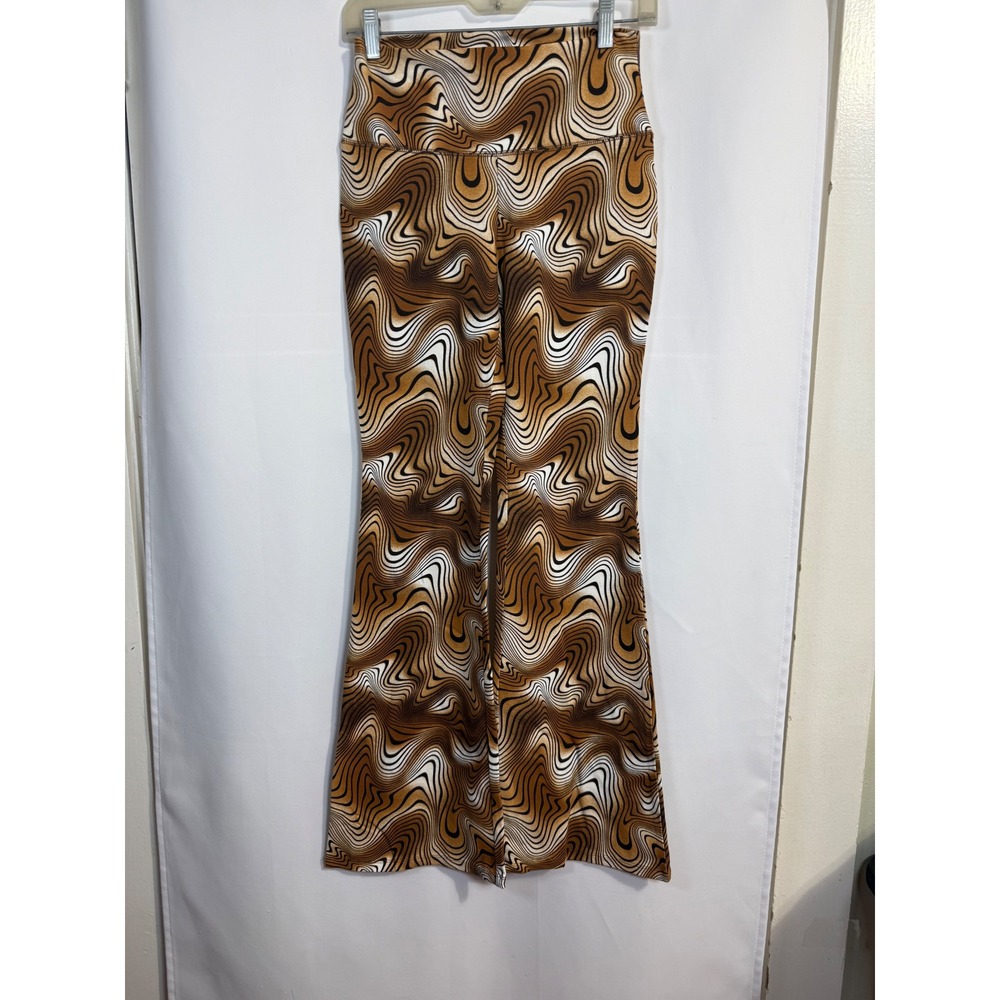 Wild Fable Brown Psychedelic Swirl Flare Leggings High Rise M